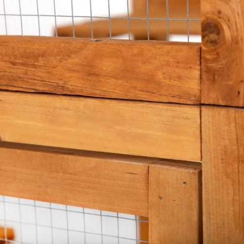 Outdoor Cat Enclosure, Large Wooden Cat Cage, Sun Roof, Perch, Sleeping Box, Pet Enclosure, Orange